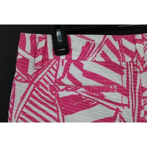 Lilly Pulitzer Walsh short Pink White Yacht Sea Sailboat Print size 8 - Picture 5 of 9